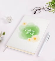 BK Gift Kişiye Özel Kadınlar Günü Tasarımlı Beyaz Defter Kalem Seti-14