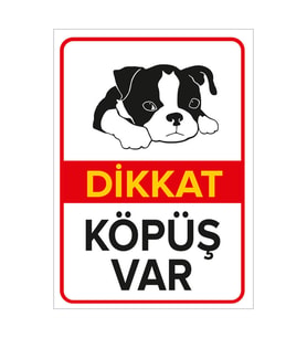NEW JARGON - Dikkat Köpek Var Levhası Dikkat Köpüş Var - Sac Malzeme 35x50cm