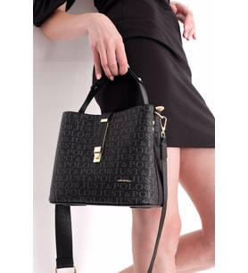 Just Polo Siyah Kadın Kilit Detaylı Omuz Çantası 6222098