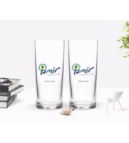 BK Gift Kişiye Özel Renkli Baskılı İzmir Tasarımlı Turistik İkili Rakı Bardağı Seti-1 (Beyaz)