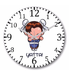 Chunli Baby Chun Li Yatta Duvar Saati Bombeli Gercek Cam