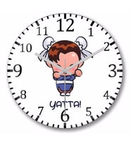 Chunli Baby Chun Li Yatta Duvar Saati Bombeli Gercek Cam