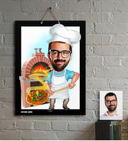 BK Gift Kişiye Özel Bay Kebapçı Karikatür Ahşap Tablo  1