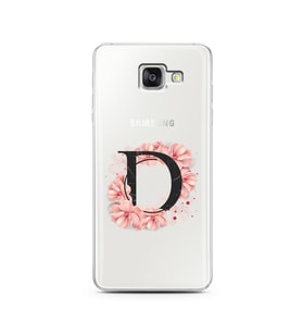 Pembe Çiçekli Harf Tasarım Süper Şeffaf Silikon Telefon Kılıfı Samsung A5 (2016)