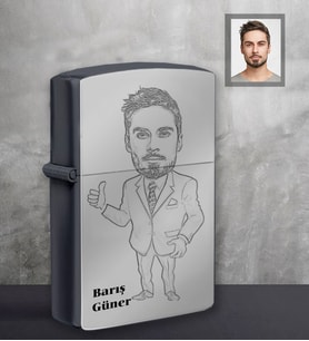 Kişiye Özel Öğretmen Karikatürlü Siyah Benzinli Çakmak Bay-11