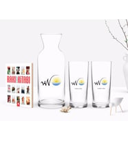 BK Gift Kişiye Özel Renkli Baskılı Van Tasarımlı Turistik İkili Rakı Bardağı Karaf ve Cep Kitabı Hediye Seti-1 (Model 1)