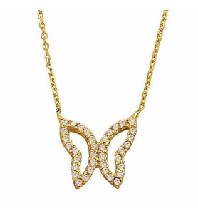 Kelebek Kolye 2,09 Gram 14 Ayar Altın (Sarı)