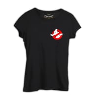 Ghost Busters Logo Siyah Kadın Tshirt