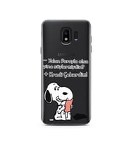 Snoopy Tasarımlı Süper Şeffaf Silikon Telefon Kılıfı Samsung J4 (2018)