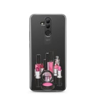 Makyaj Tasarımlı Süper Şeffaf Silikon Telefon Kılıfı Huawei Mate 20 Lite