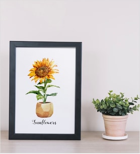 Sunflowers Ahşap 24x33 cm Tasarım Çerçeve