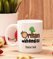 Orman Mühendisine Hediye Beyaz Kupa Bardak