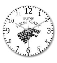 Game of Thrones Baby of House Stark Duvar Saati Bombeli Gercek Ca