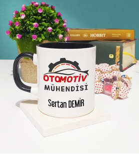 Otomotiv Mühendisi Kupa Bardak Siyah