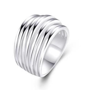 Multi Line Yüzük Gümüş Kaplama 7 Yollu Cool Design  7 (47mm)