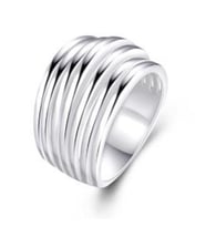 Multi Line Yüzük Gümüş Kaplama 7 Yollu Cool Design  7 (47mm)