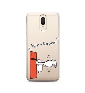 Snoopy Tasarımlı Süper Şeffaf Silikon Telefon Kılıfı Huawei Mate 10 Lite 
