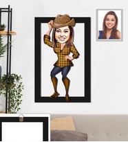 Kişiye Özel Bayan Karikatürlü 3D Ahşap Tablo 30x47 Model-12