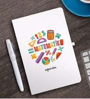 BK Gift Kişiye Özel Matematik Öğretmeni Beyaz Defter ve Kalem Hediye Seti-13