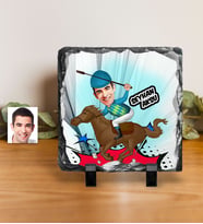 BK Gift Kişiye Özel Bay Jokey Karikatürlü Dekoratif Doğal Taş