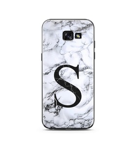 Samsung A5 (2015) Beyaz Mermer Harf Tasarımlı Telefon Kılıfı S-Harfi 