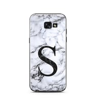 Samsung A5 (2015) Beyaz Mermer Harf Tasarımlı Telefon Kılıfı S-Harfi 
