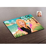 BK Gift Kişiye Özel Kadın Güzellik Uzmanı Karikatürlü Ahşap Puzzle-3