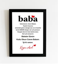 Kahramanım Canım Babam Kişiye Özel Babalar Günü Ahşap Tasarım Çerçeve 21x30 cm