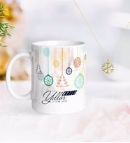 BK Gift Kişiye Özel Yılbaşı Mutlu Yıllar Kupa ve Kar Tanesi Kolye-15 (Model 1)