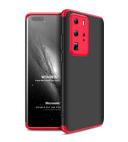 Microsonic Huawei P40 Pro Kılıf Double Dip 360 Protective Siyah Kırmızı