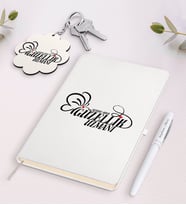 BK Gift Kişiye Özel Güzellik Uzmanı Beyaz Defter Kalem ve Anahtarlık Hediye Seti-2 (Model 1)
