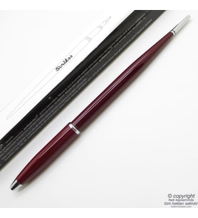 Scrikss 17 Tükenmez Kalem - Masa Kalemi - Silver Bordo