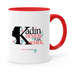 BK Gift Kişiye Özel Kadınlar Günü Kırmızı Kupa Bardak  1