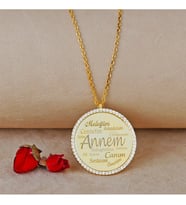 925 Ayar Gümüş Taşlı Annem Kolye
