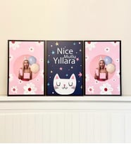 Kişiye Özel Nice Mutlu Yıllara Tasarımlı Duvar Panosu 3'lü Set