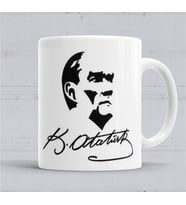 Mustafa Kemal Atatürk İmzalı Kupa Bardak  Porselen