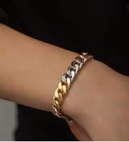 Papatya Silver 925 Ayar 3 Renk Kaplama Büyük Boy Hallow Gurmet Gümüş Bileklik