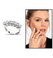 Starlight Diamond Pırlanta Montür Mikro Taşlı Minimal  Tasarım 925 Ayar Gümüş Kadın Beştaş Yüzük