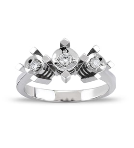 0.14 Ct Üç Taş Pırlanta Yüzük