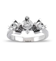 0.14 Ct Üç Taş Pırlanta Yüzük