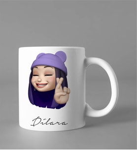 Emoji Kız Stiker Kupası Kişiye Özel