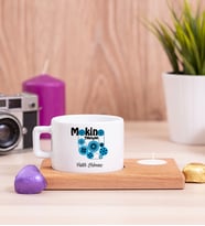 Makine Teknisyeni Ahşap Altlıklı Mumlu Fincan
