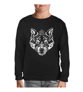 Winter is Coming Wolf Siyah Çocuk Sweatshirt