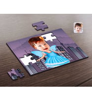 BK Gift Kişiye Özel Kız Çocuk Peri Karikatürlü Ahşap Puzzle-1