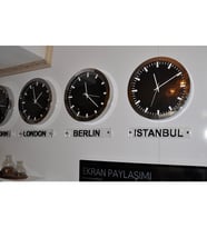 36 cm Krom 7'li Dünya Başkentleri Duvar Saati