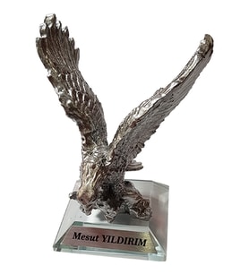 Kişiselleştirilebilir Büro Ofis Makam Hediyesi İsimli BIBLO Kartal SILVER