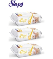 Sleepy Islak Havlu Mendil 90 Yaprak Sensitive 3 Lü Set Plastik Kapaklı