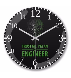 Engineer  Trust Me Duvar Saati Bombeli Gercek Cam