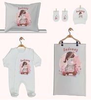 Pia Baby GL 1940-02 İsme Özel Beşli Tulum Set