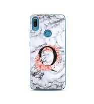 Mermer Çiçekli Harf Tasarım Süper Şeffaf Silikon Telefon Kılıfı Huawei Y6 (Prime
